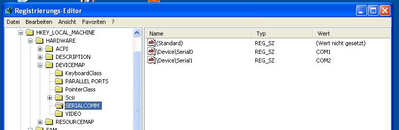 Serial Ports in the Windows registry